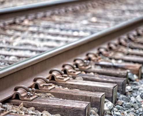 Railroad Tracks Detail Close Up