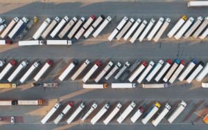 Trucks Parked In The Parking Lot